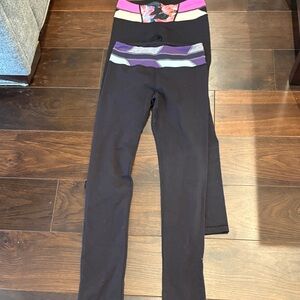 lululemon athletica Black Leggings with Purple and Pink Accents